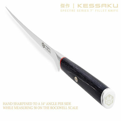 Kessaku 7-Inch Fillet Knife - Spectre Series - AUS-8 High Carbon Stainless Steel - Fresh Stock Dated December 2025