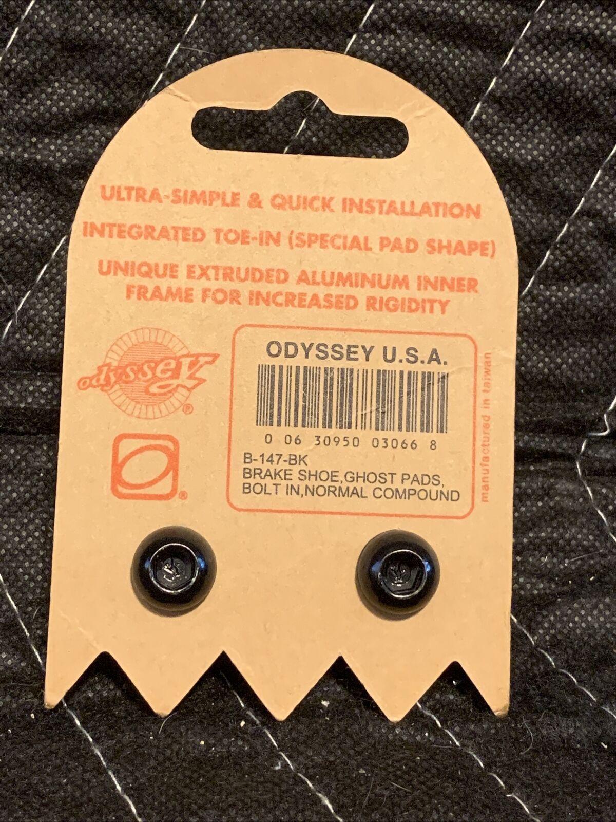 ODYSSEY GHOST PADS BRAKE SHOE NORMAL COMPOUND BOLT IN BLACK - Fresh Stock Dated February 2026