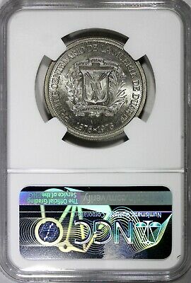 DOMINICAN REPUBLIC PROOF 1976 1/2 Peso NGC MS64 Juan Pablo Duarte KM# 44 - Fresh Stock Dated December 2025