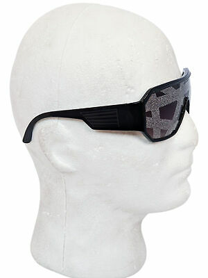 Crazy Lines Black Shield Sunglasses With Silver Stripes Macho Man Randy Savage - Fresh Stock Dated February 2026