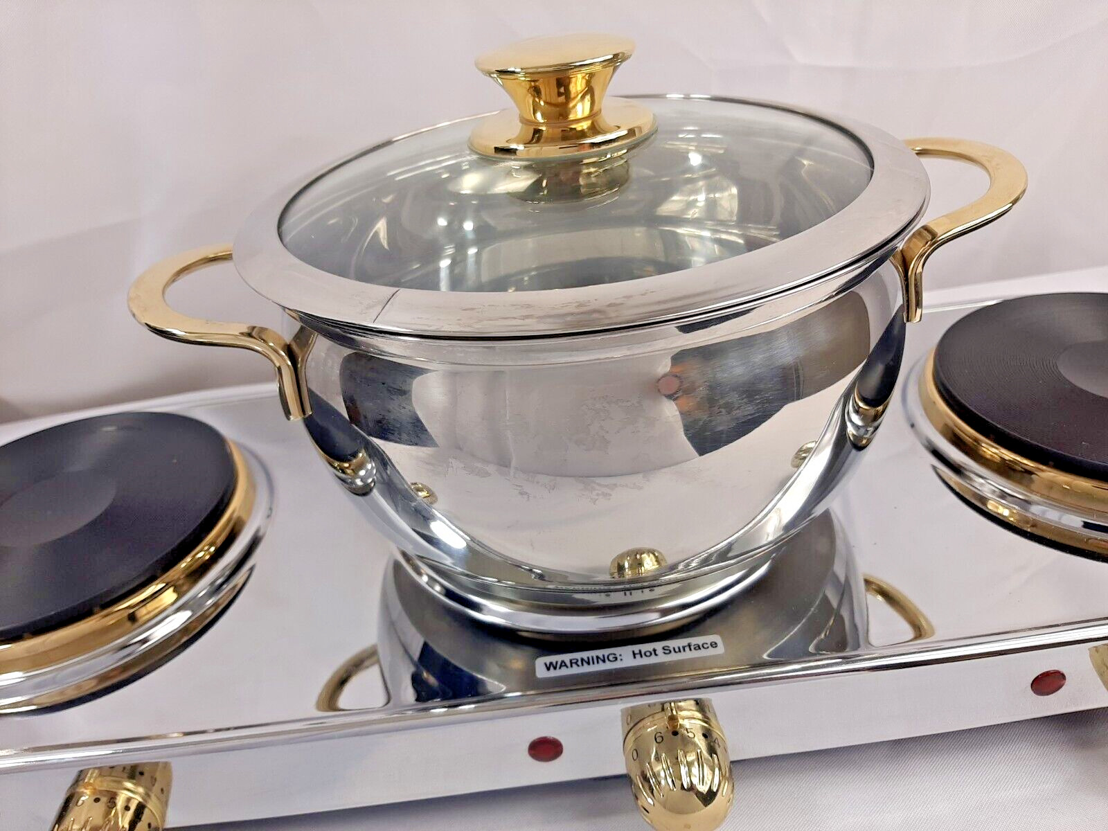 Cuisine Cookware Command Performance Gold MK-337 Triple Burner with 3 Qt Pot - Fresh Stock Dated February 2026