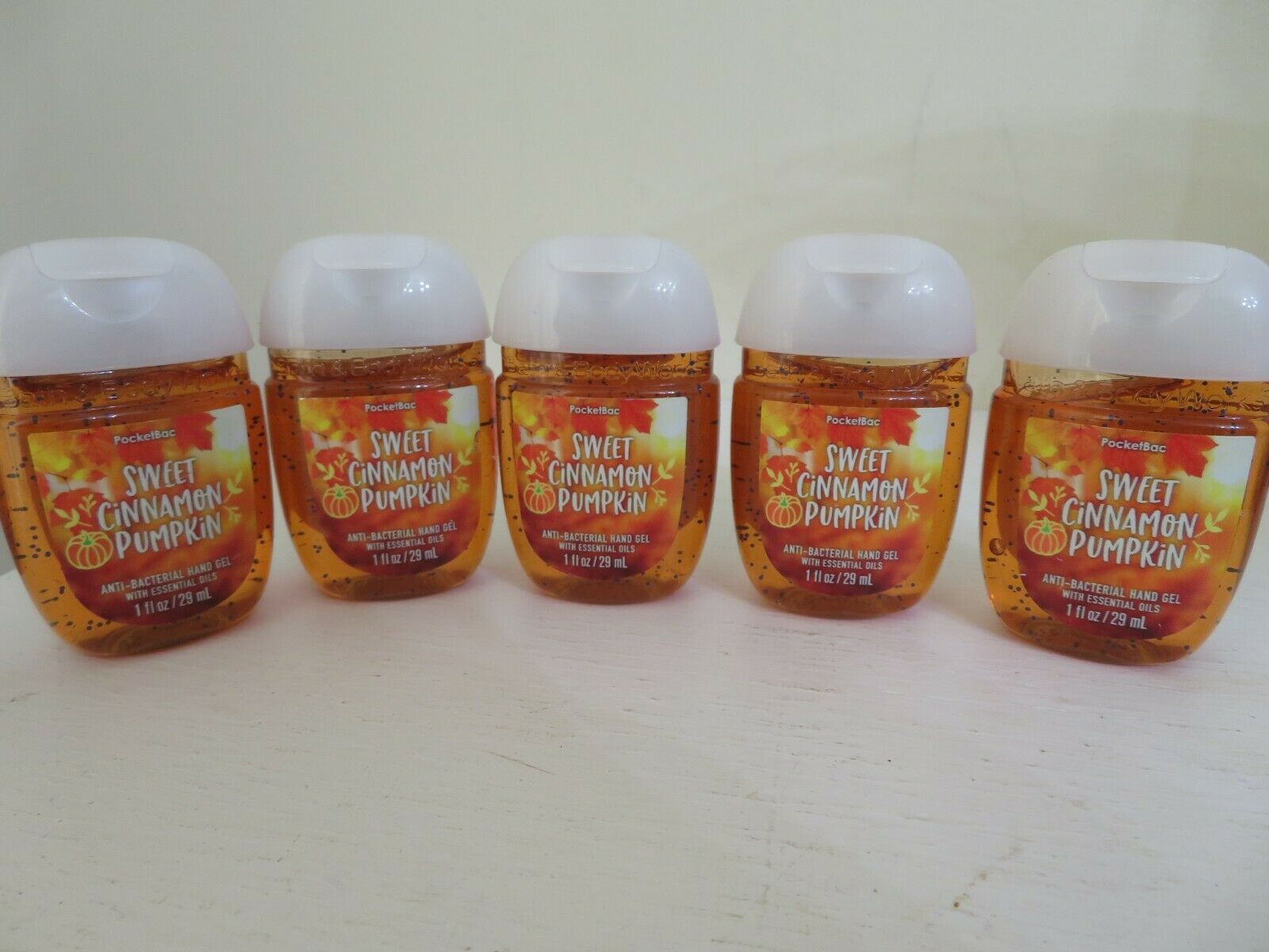 BATH & BODY WORKS POCKETBAC HAND SANITIZER X 5 NEW SWEET CINNAMON PUMPKIN - Fresh Stock Dated February 2026