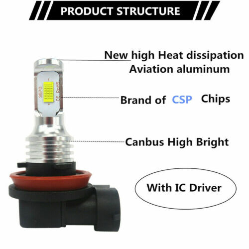 2x H9 LED Headlight Bulb High Beam For Suzuki GSXR600 GSXR750 GSXR1000 06 07-16 - Fresh Stock Dated February 2026