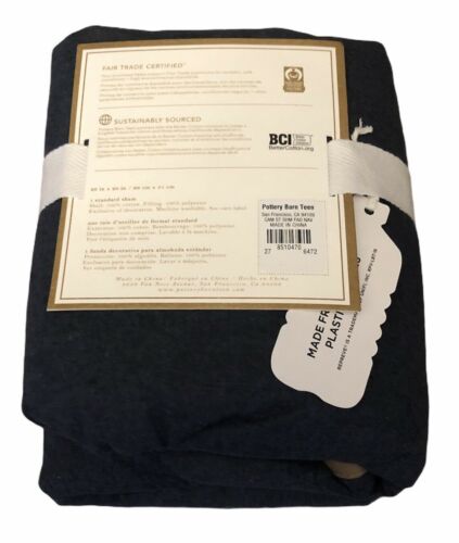 Pottery Barn Teen Camden Pillow Sham Standard Faded Navy NEW - Fresh Stock Dated December 2025