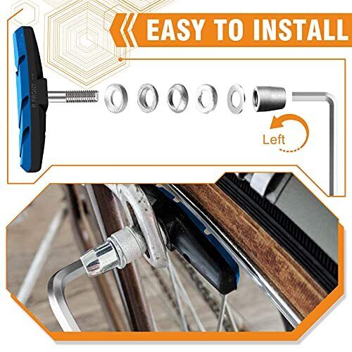 Alritz Bike Brake Pads Set, 4 Pairs Road Mountain Bicycle V-Brake Blocks Shoes w - Fresh Stock Dated February 2026