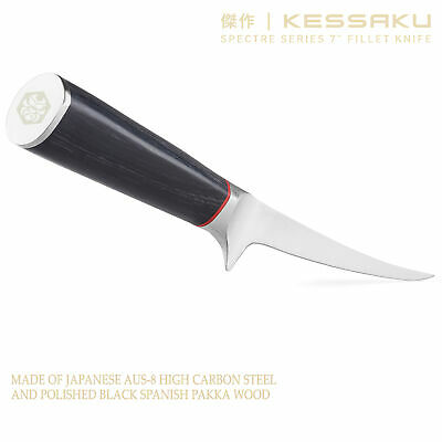Kessaku 7-Inch Fillet Knife - Spectre Series - AUS-8 High Carbon Stainless Steel - Fresh Stock Dated December 2025