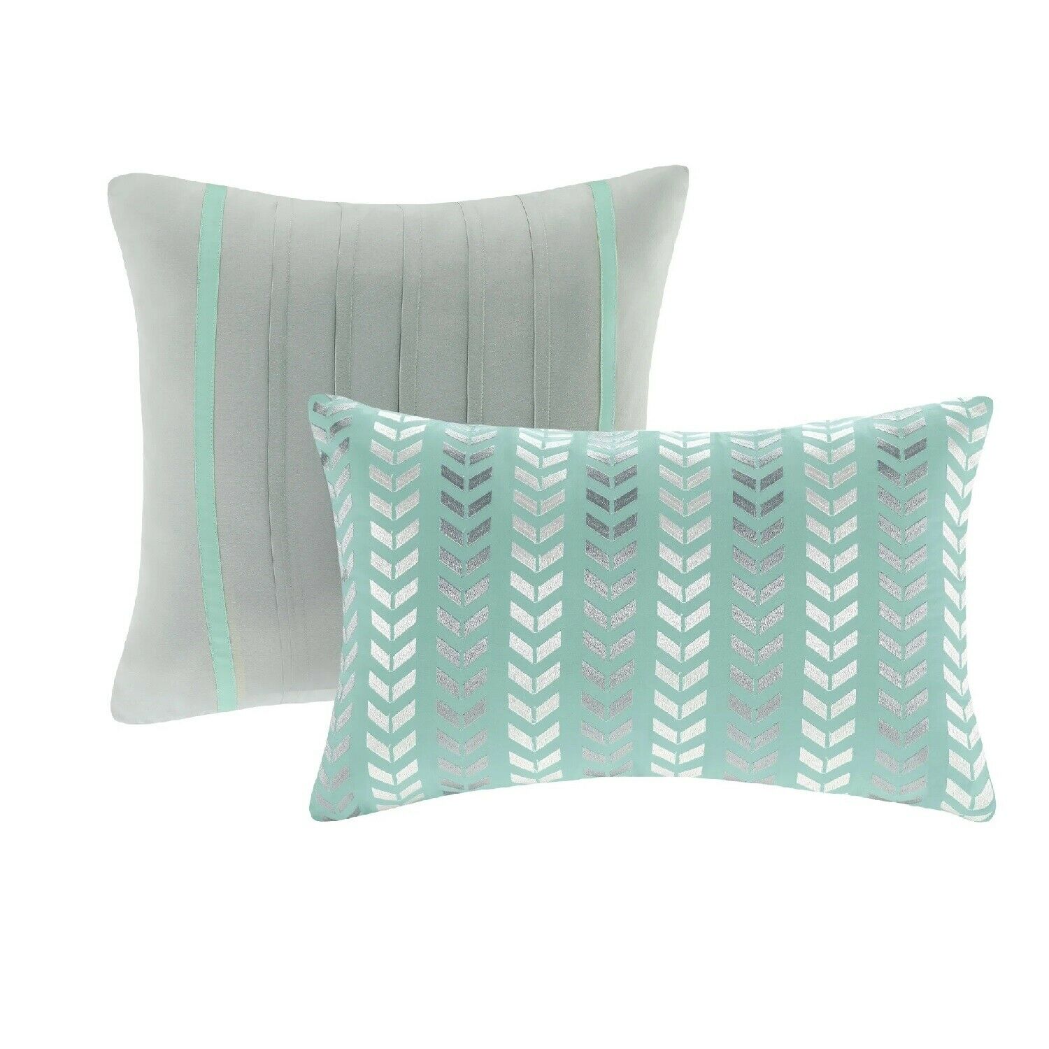 Comforter Set King Bedding Sleep Cover Teal Blue Gray Chevron Bed Pillow Sham - Fresh Stock Dated December 2025