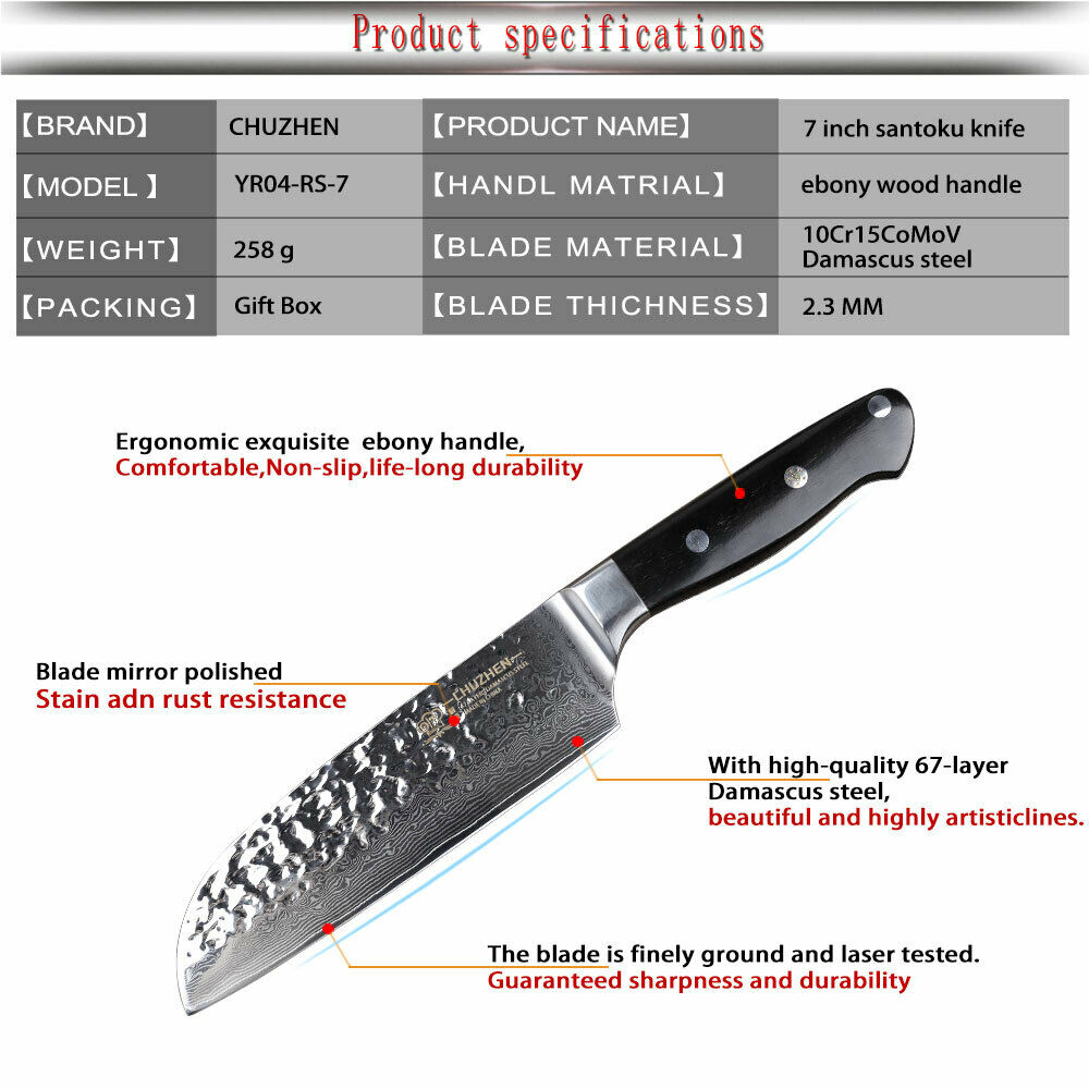 kitchen santoku Knife por Japanese 67 layer damascus steel sashimi Sushi knives - Fresh Stock Dated December 2025