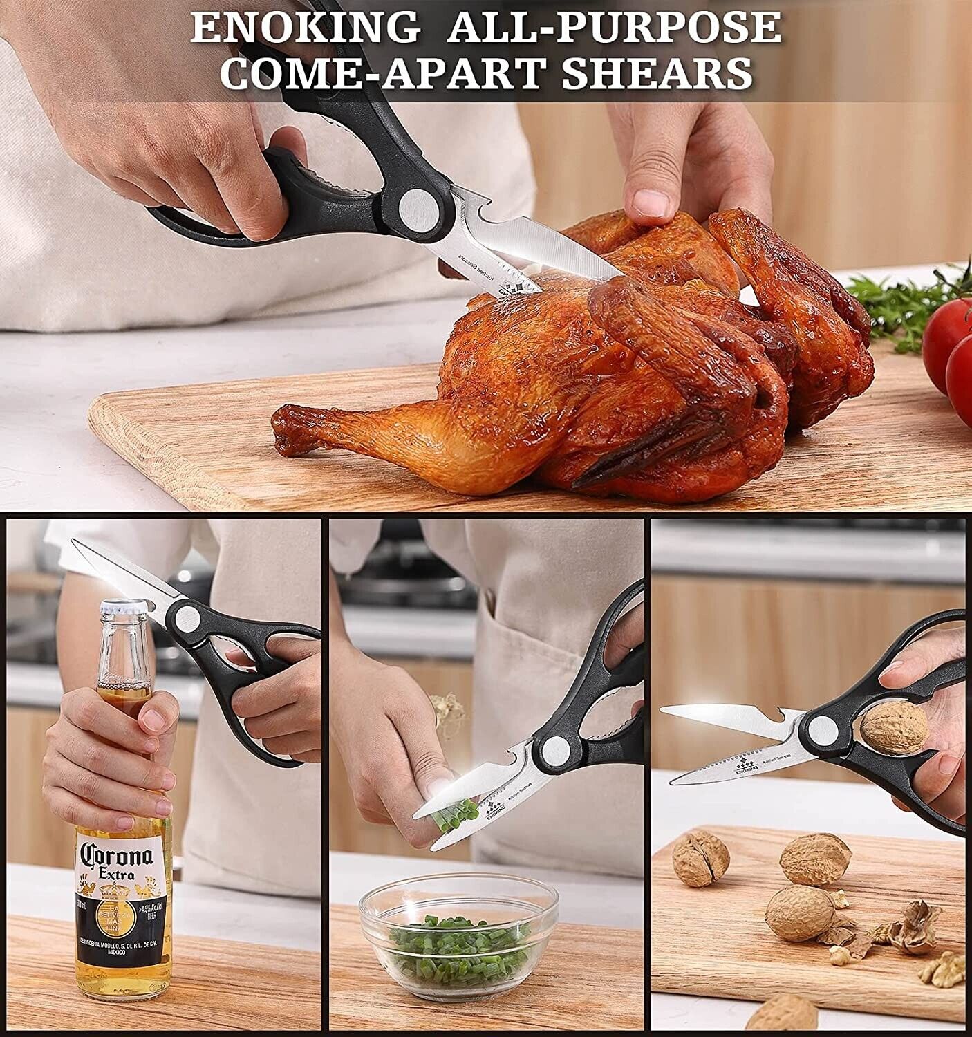 Knife Set, 8-Piece Kitchen Knife Set with Block Wooden German Stainless Steel - Fresh Stock Dated February 2026