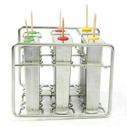 6 Pcs Popsicle Mold Rack Ice Cream Mold Frozen Treat Maker 50 Wooden Sticks - Fresh Stock Dated December 2025