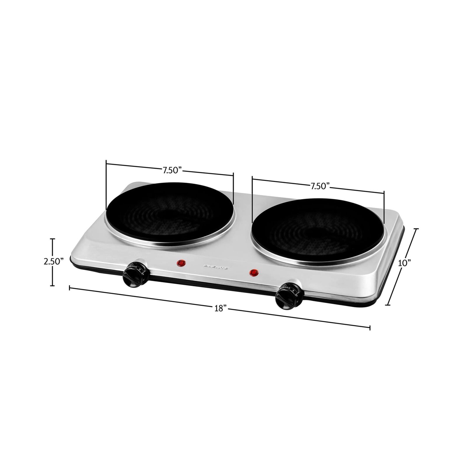 Ovente Electric Double Infrared Burner 7.5 Inch Ceramic Glass Hot Plates Cook... - Fresh Stock Dated February 2026