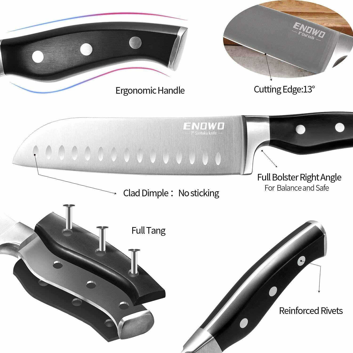 Chef Knife Ultra Sharp Kitchen Knife Set 3 PCS,Premium German Stainless Steel - Fresh Stock Dated December 2025