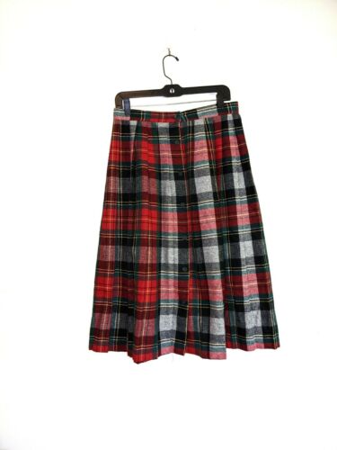 Vintage ALBEE Made in USA PLAID WOOL Button Up MAXI Skirt PREPPY COTTAGECORE - Fresh Stock Dated February 2026