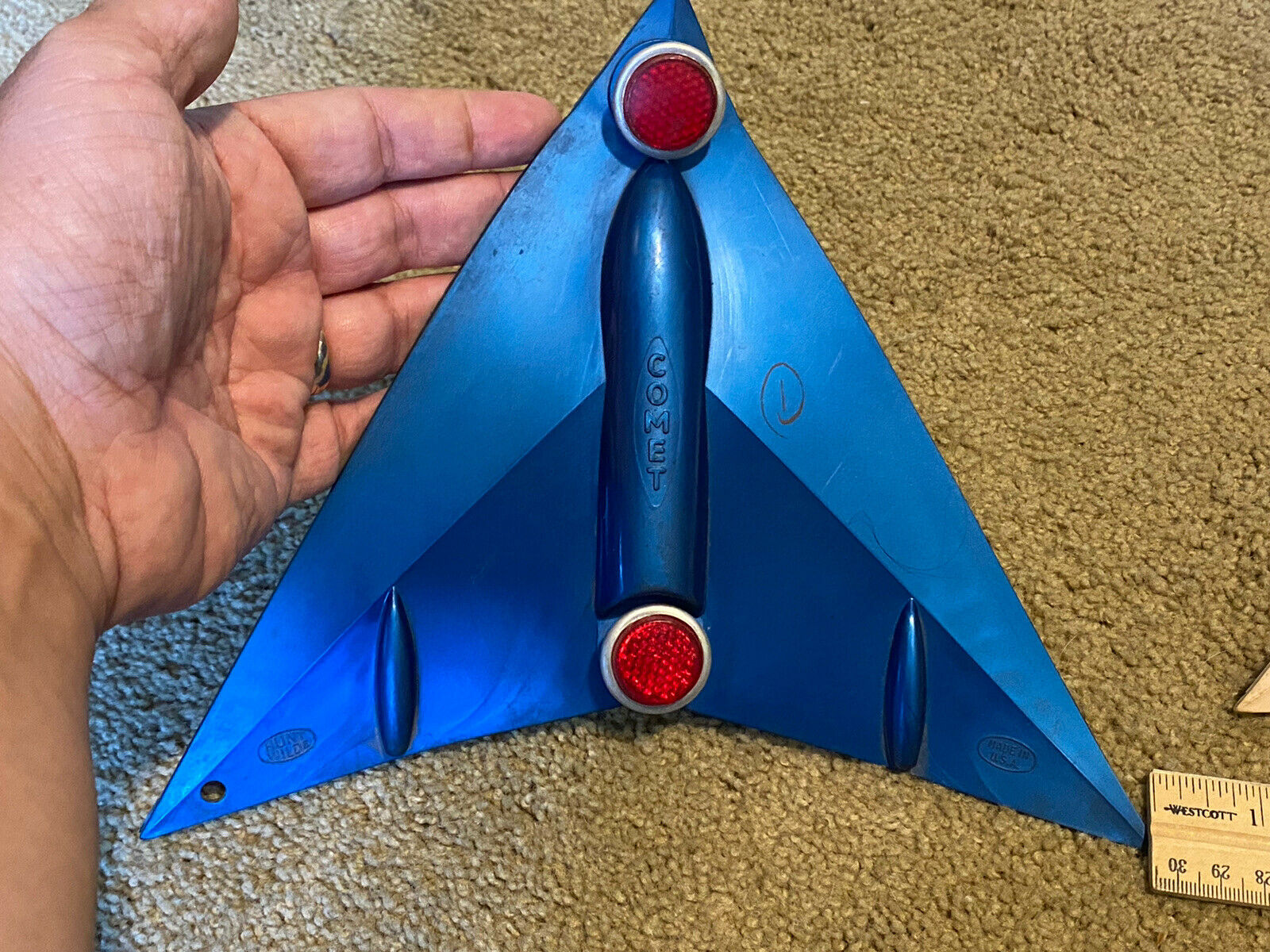 lot of 2: VINTAGE COMET BICYCLE FENDER FLAPs WITH TWO REFLECTORS by HUNT WILDE - Fresh Stock Dated December 2025