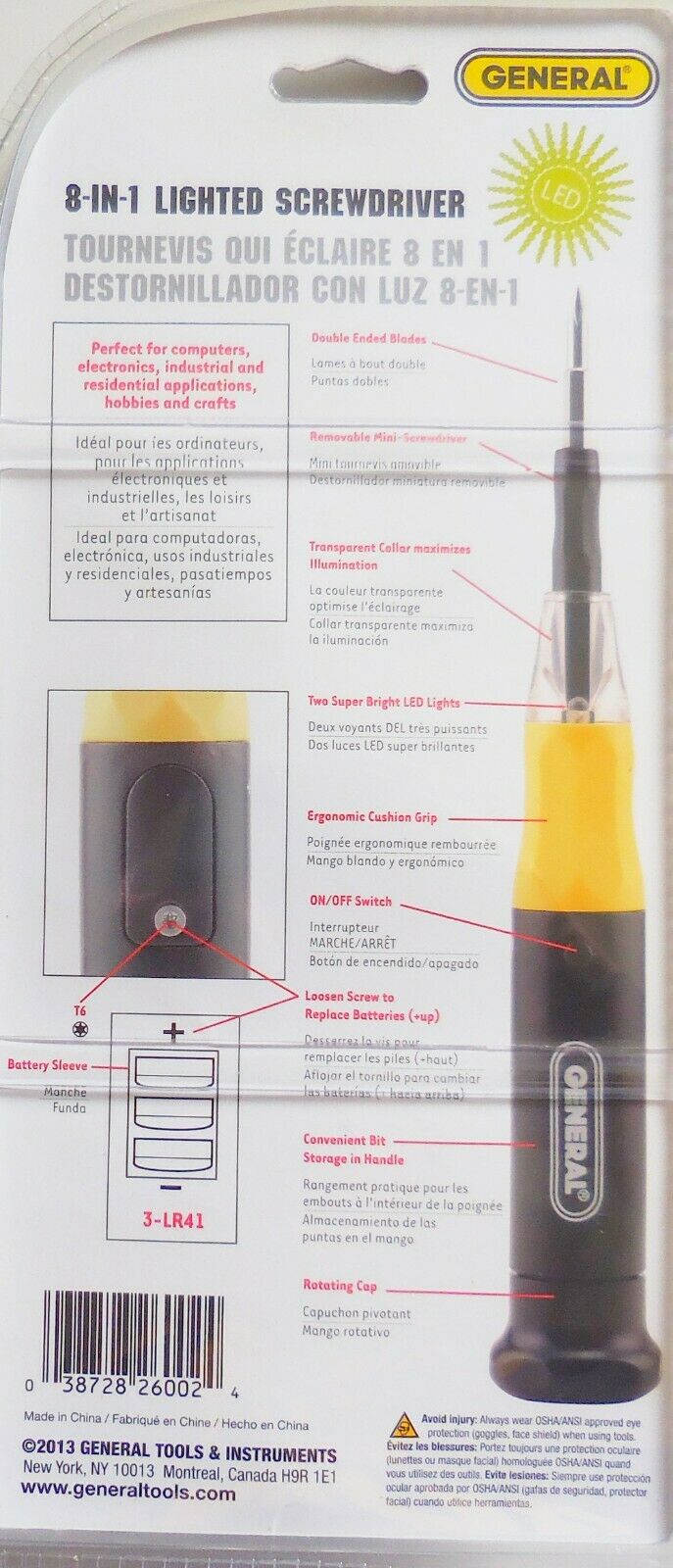 038728260024 EIGHT IN ONE LIGHTED SCREWDRIVER CRAFTS JEWELRY ELECTRONICS REPAIR - Fresh Stock Dated February 2026