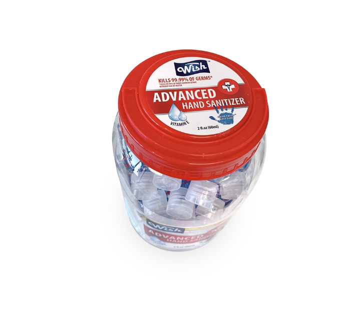 Wish Advance Hand Sanitizer 2oz Pocket Size 24 Bottles with Flip Top 70% Alcohol - Fresh Stock Dated February 2026