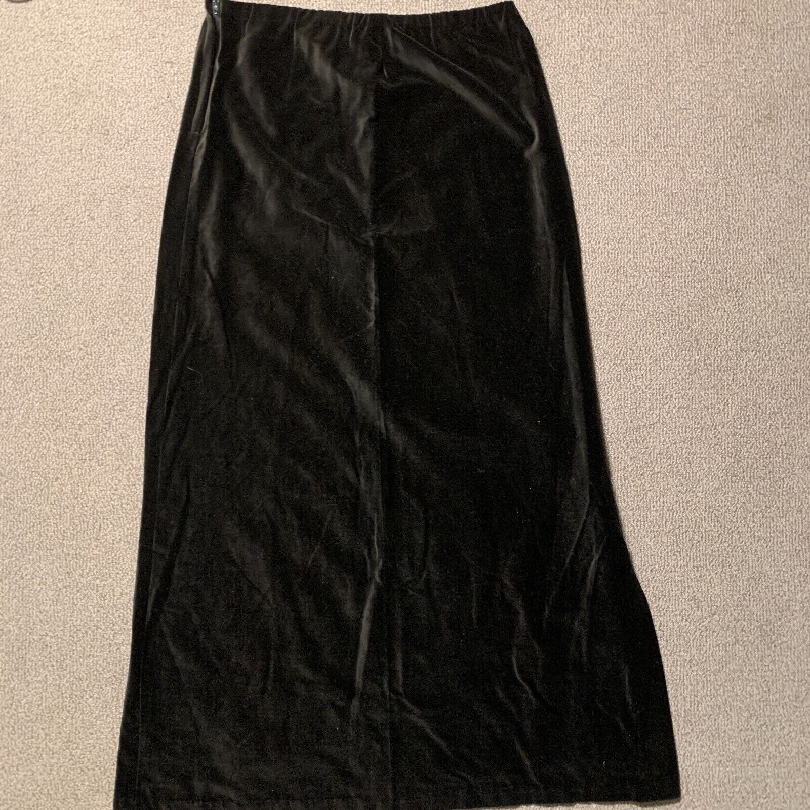Vintage Personal Womens Skirt Size M Black Long Slit Velvet Feel - Fresh Stock Dated March 2026
