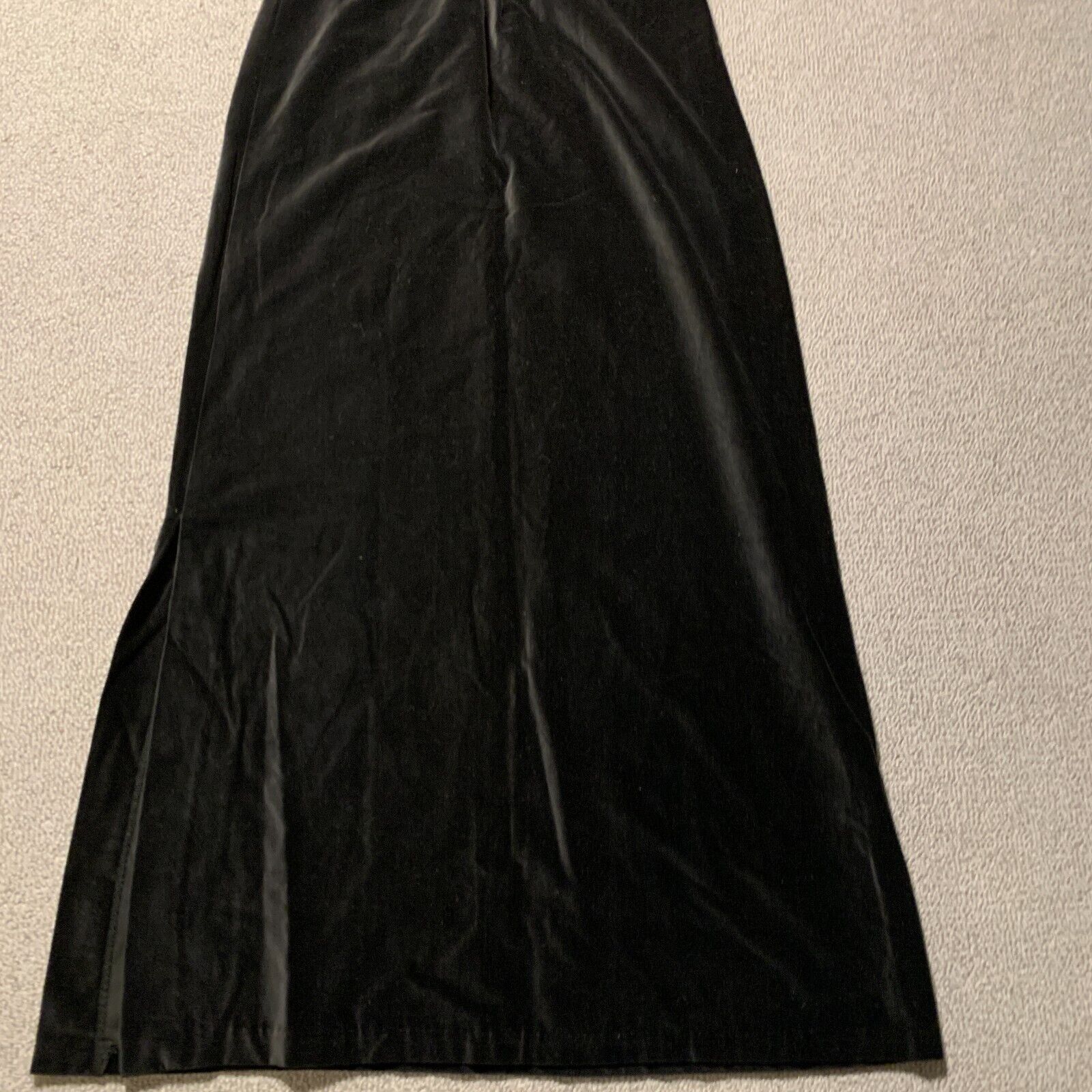 Vintage Personal Womens Skirt Size M Black Long Slit Velvet Feel - Fresh Stock Dated March 2026
