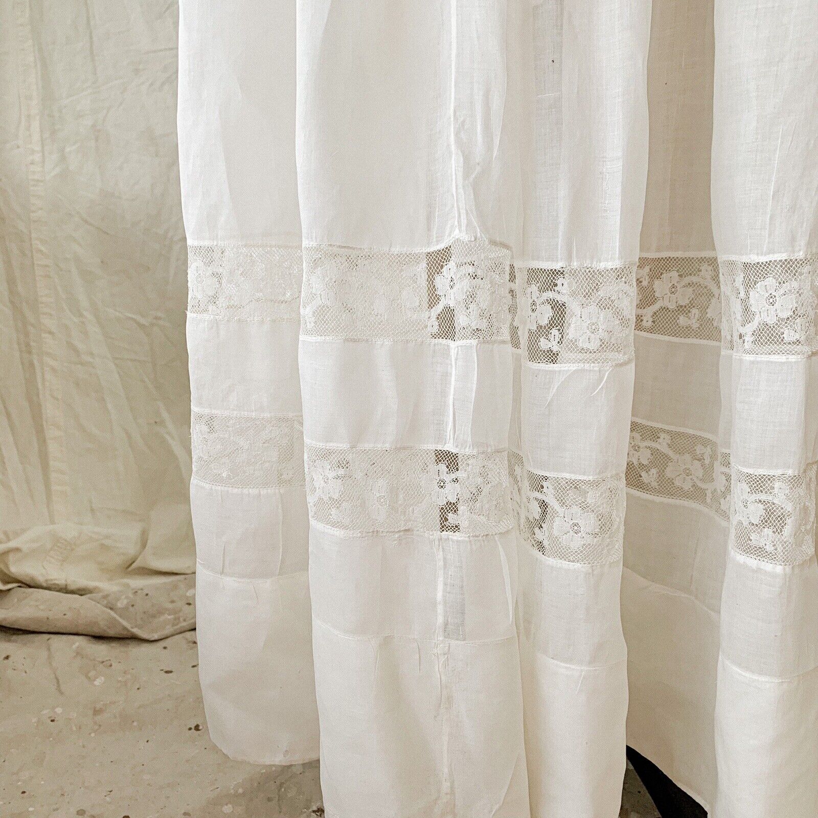 Victorian Edwardian White Organdy Petticoat Slip Skirt with Lace Trim - Fresh Stock Dated March 2026
