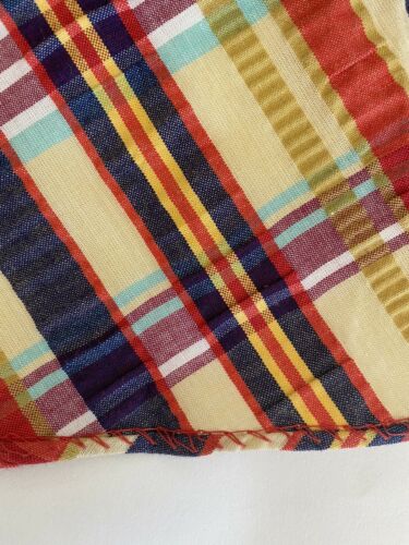 Vintage Knife Pleated Seersucker Plaid Cotton Maxi Skirt - Fresh Stock Dated February 2026