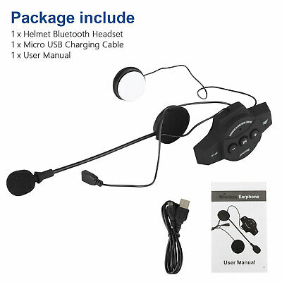 Motorcycle Helmet Headset Wireless Bluetooth 5.0 Headphone Speaker HandsFree US - Fresh Stock Dated December 2025