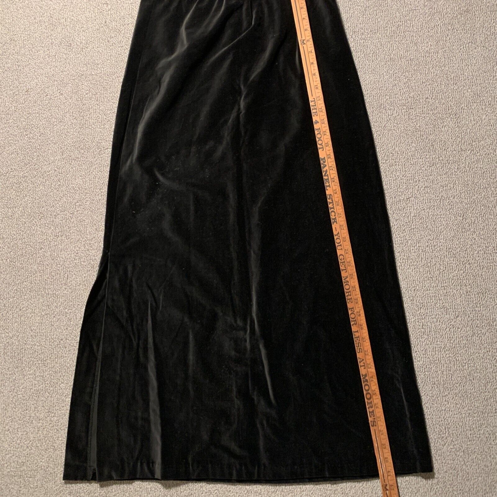 Vintage Personal Womens Skirt Size M Black Long Slit Velvet Feel - Fresh Stock Dated March 2026