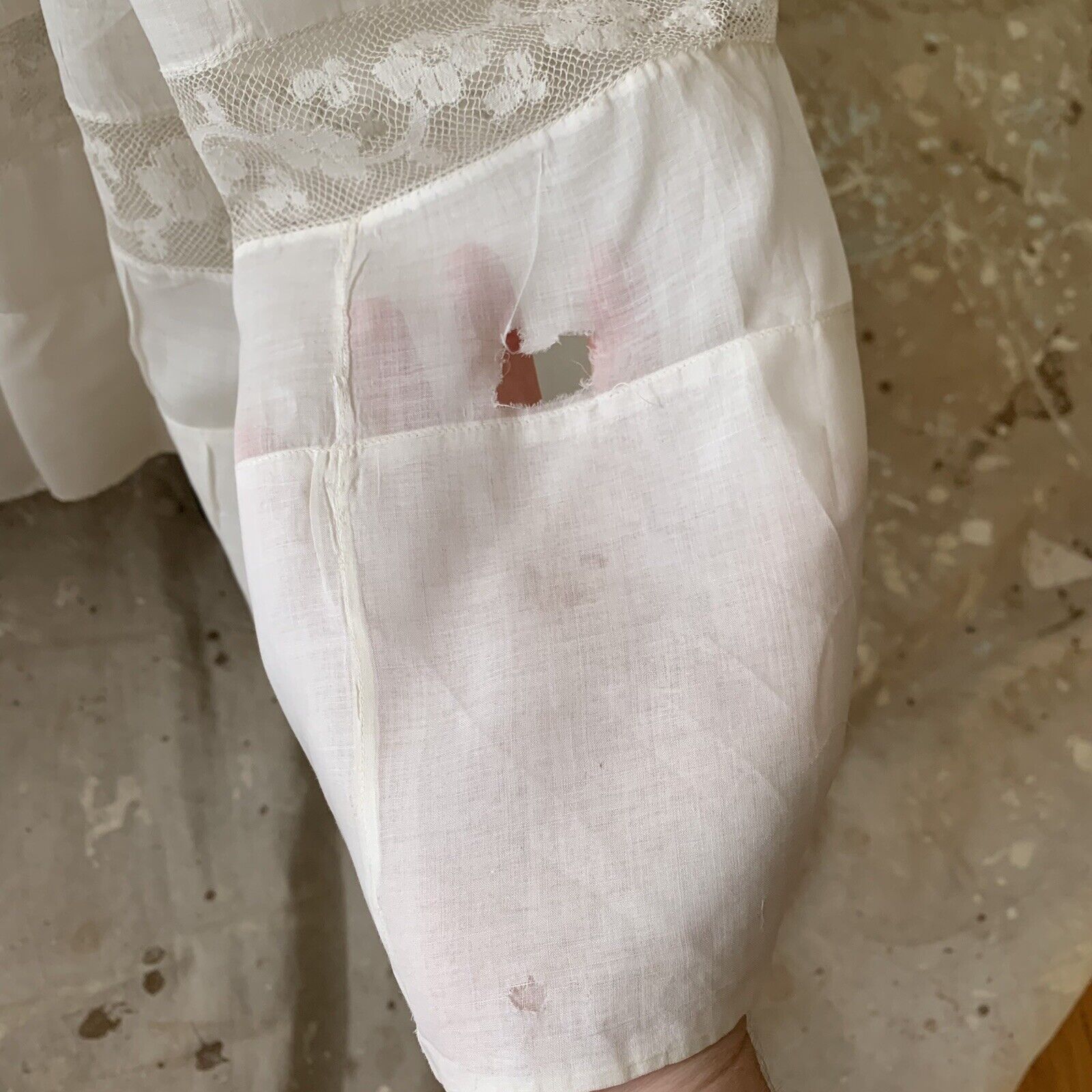 Victorian Edwardian White Organdy Petticoat Slip Skirt with Lace Trim - Fresh Stock Dated March 2026