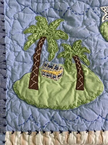 Pottery Barn Kids Treasure Cove Pirate Ship Island Quilted Sham Pillow 12