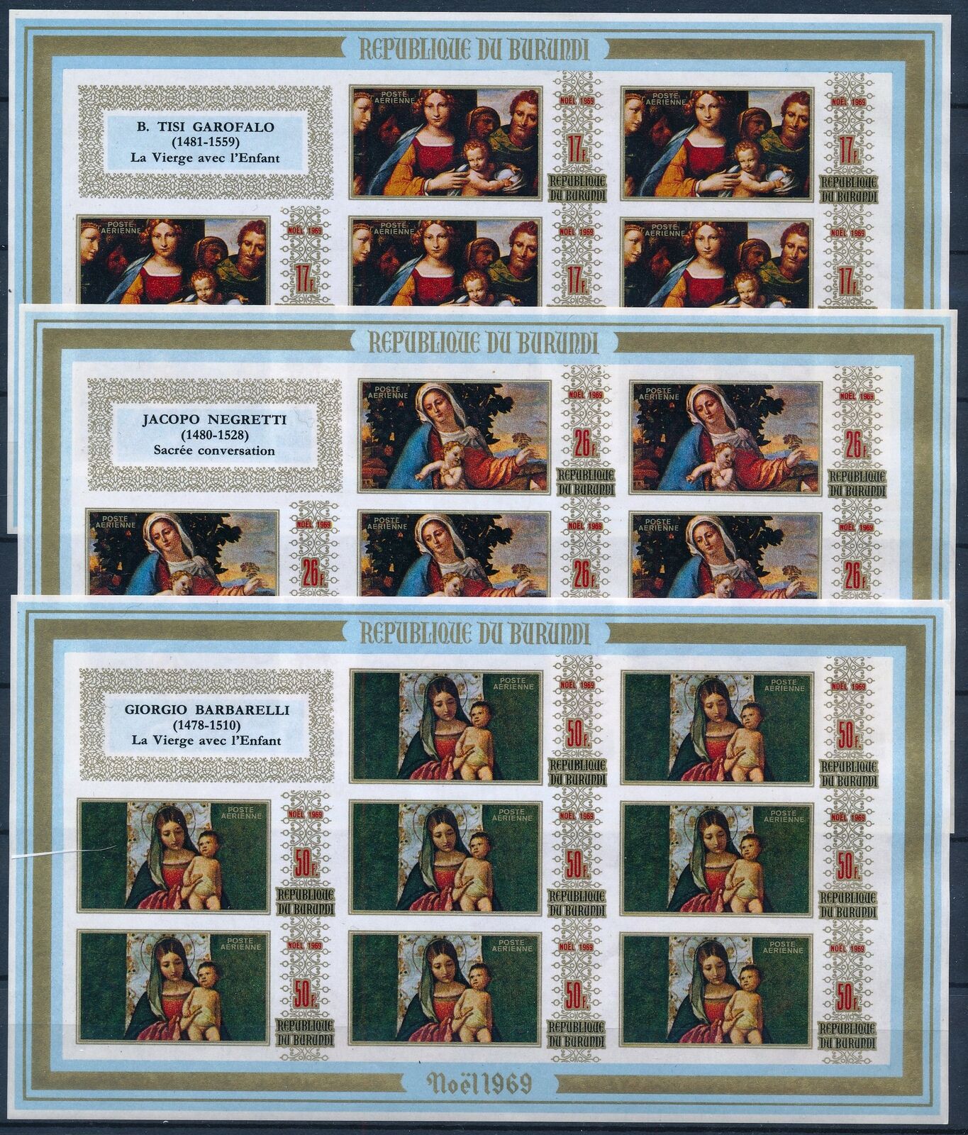 [PG20238] Burundi 1969 : Good Set 6 Very Fine MNH Imperf Sheets - 2 Photos - Fresh Stock Dated December 2025