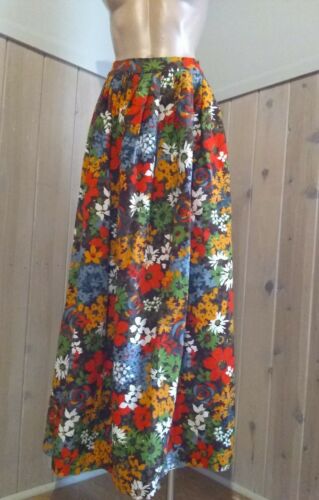 Vintage Skirt Mod Hippie Hippy Artsy Flowers Boho 60s 70s Psychedelic - Fresh Stock Dated February 2026