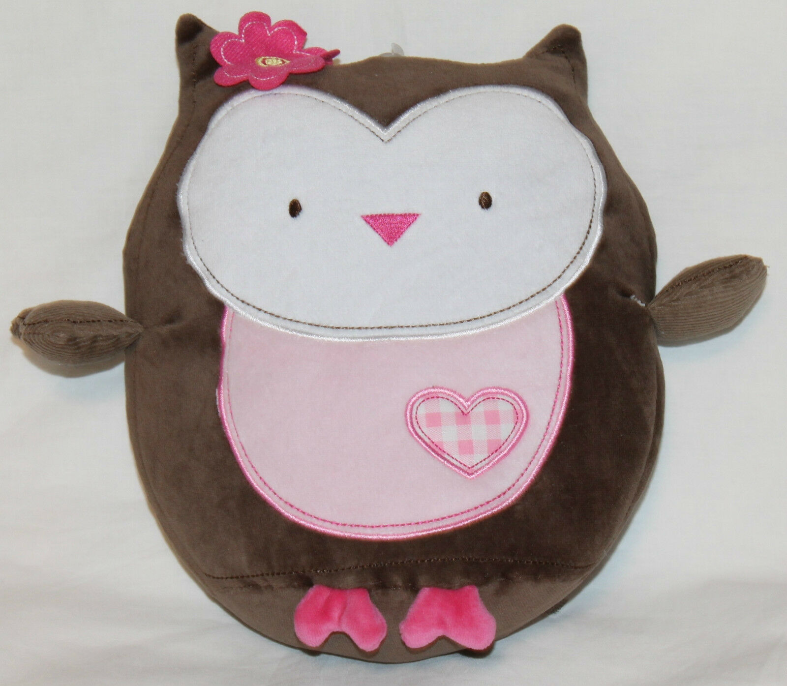 Owl Decorative Pillow pink brown girls room decor throw pillow new w/o tags - Fresh Stock Dated January 2026