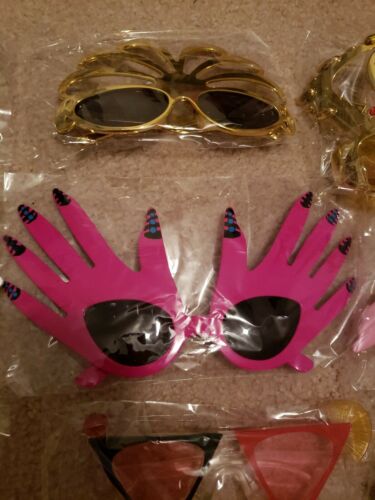 Lot of 12 of Party Fancy Dress Funny Sunglasses brand new with single clear bags - Fresh Stock Dated February 2026