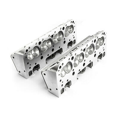 Chevy SBC 350 205cc 64cc Straight Hydraulic Flat Assembled Cylinder Heads - Fresh Stock Dated February 2026
