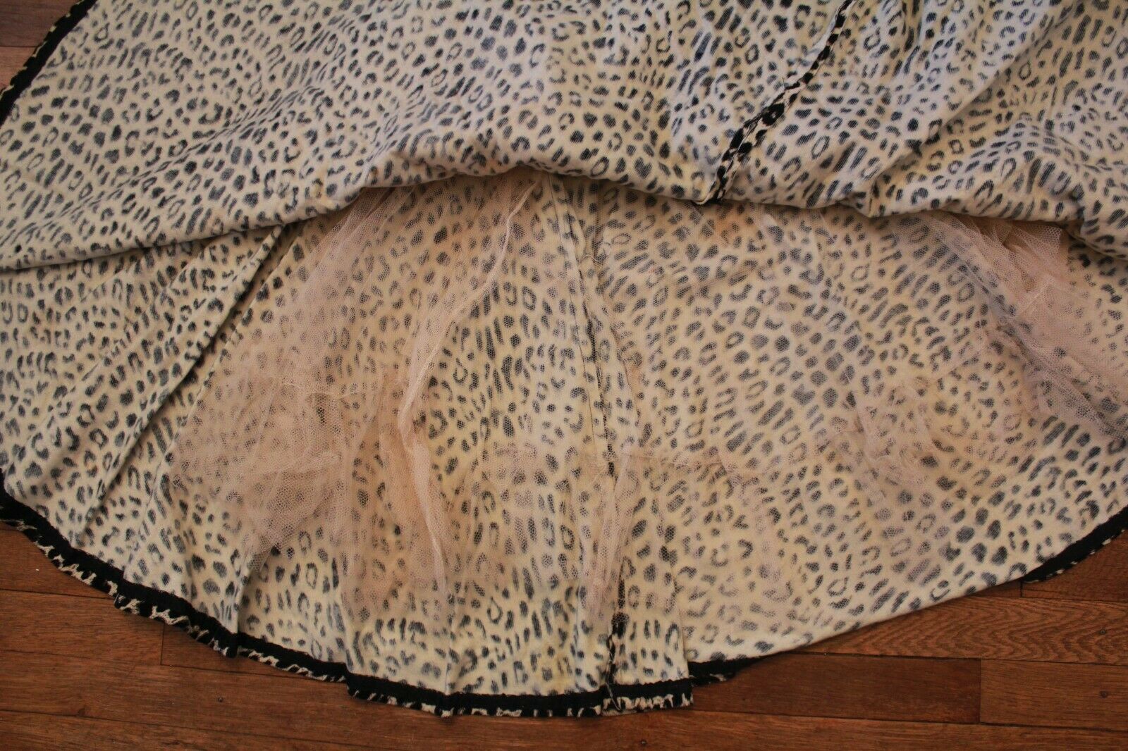 Vintage 50s Rockabilly Handmade Circle Skirt Corduroy Leopard Animal Print - Fresh Stock Dated December 2025