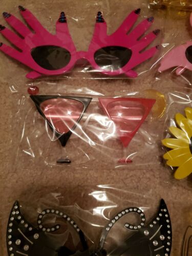 Lot of 12 of Party Fancy Dress Funny Sunglasses brand new with single clear bags - Fresh Stock Dated February 2026