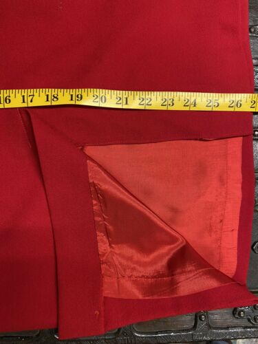 VINTAGE NEW Evan Picone Red Pencil 100% Wool Skirt ILGWU USA NWT New Old Stock - Fresh Stock Dated March 2026