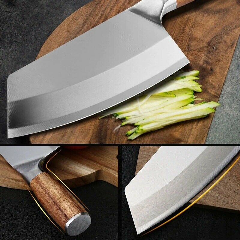 8 Inch Stainless Steel Chopping Cleaver Kitchen Chef Knife Chopper Cutter Knives - Fresh Stock Dated December 2025
