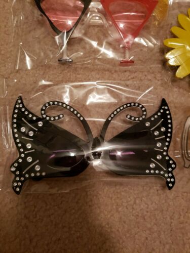 Lot of 12 of Party Fancy Dress Funny Sunglasses brand new with single clear bags - Fresh Stock Dated February 2026