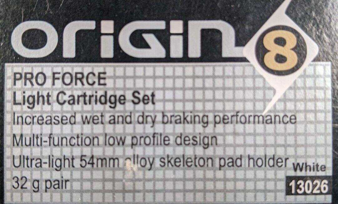 Origin 8 Pro Force Light Cartridge Brake Pads Set - White/Orange - Fresh Stock Dated February 2026