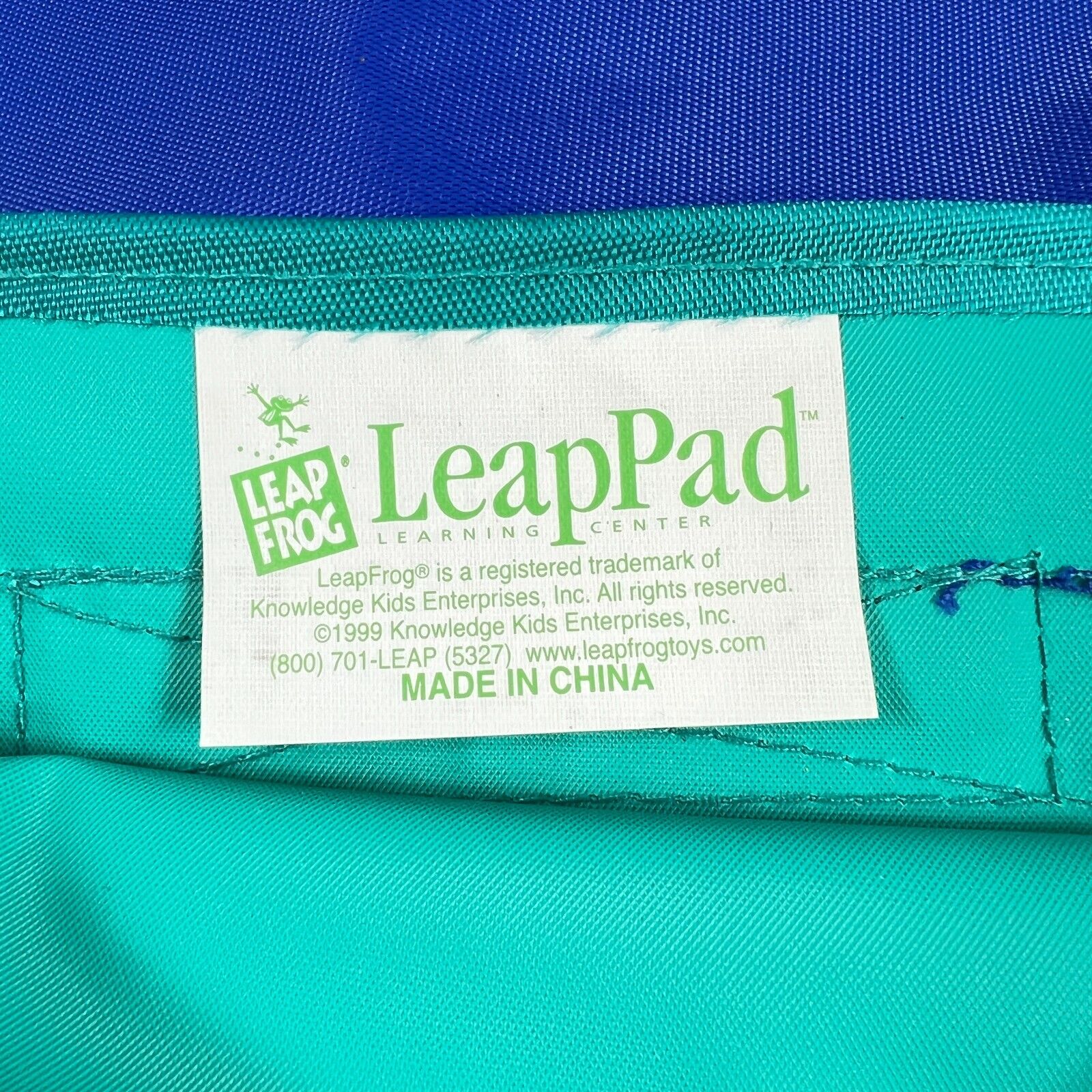 1999 LeapFrog LeapPad Learning Center Storage Case Backpack Bag 12.5