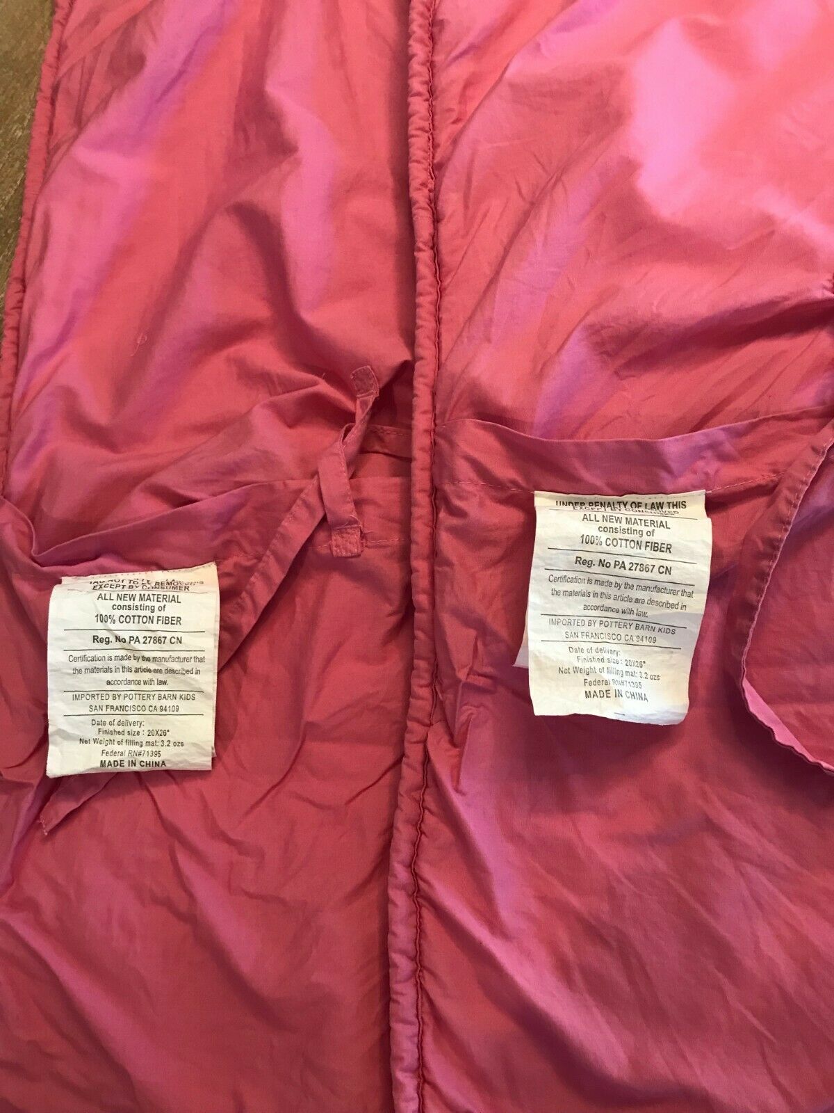 POTTERY BARN KIDS Pink Yellow Green Quilted Pillow Cover Shams Covers - Set of 2 - Fresh Stock Dated December 2025