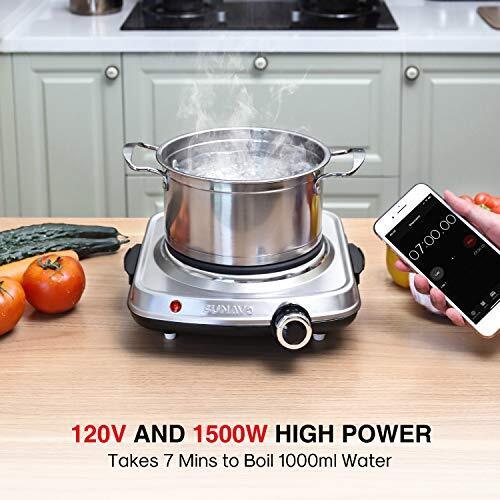 1500W Hot Plates for Cooking, Electric Single Burner with Handles,6 Power Levels - Fresh Stock Dated December 2025