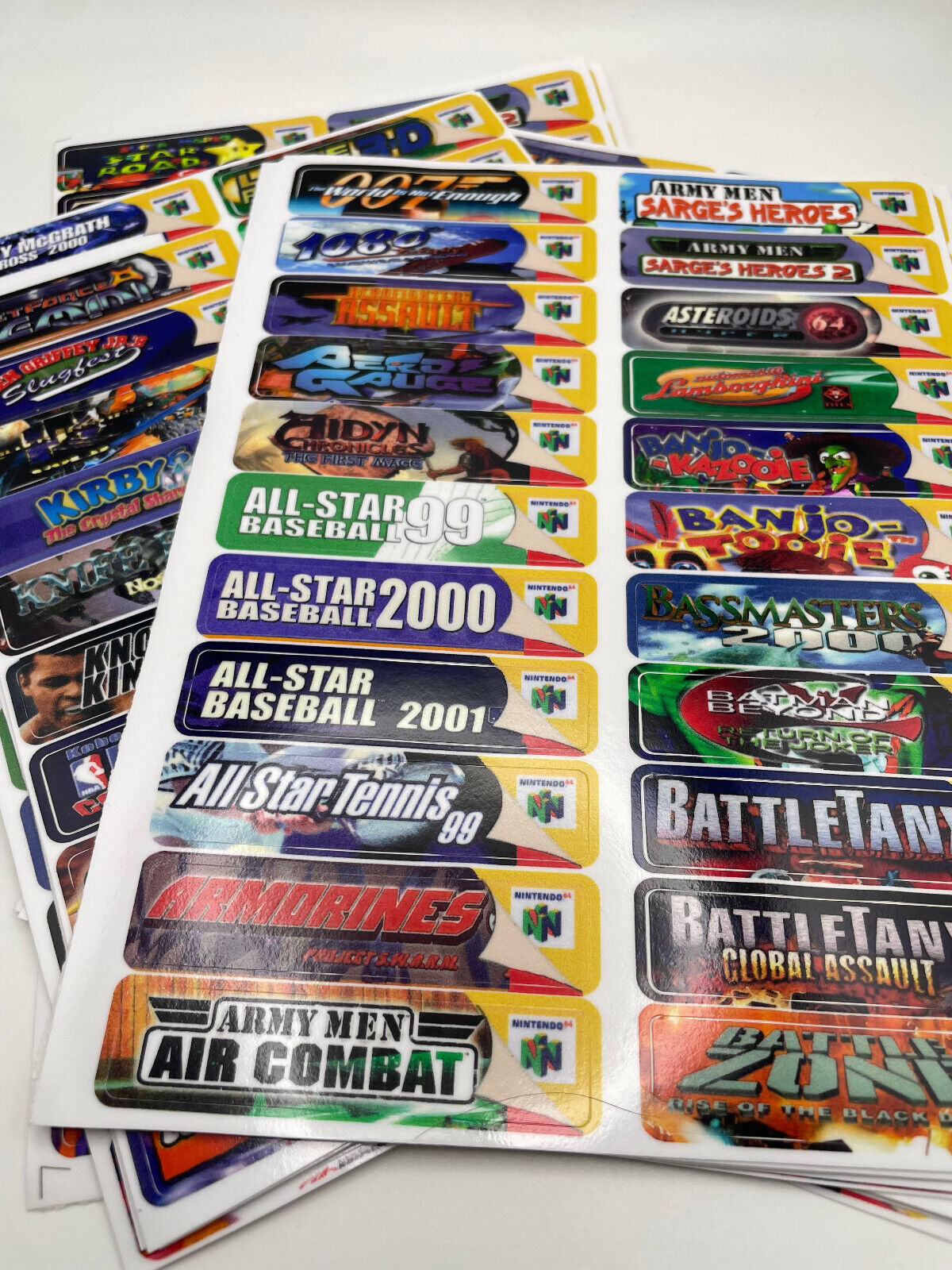 N64 Top End Labels For All 296 US Game Stickers + 215 Extras-Homebrews-Variants - Fresh Stock Dated February 2026