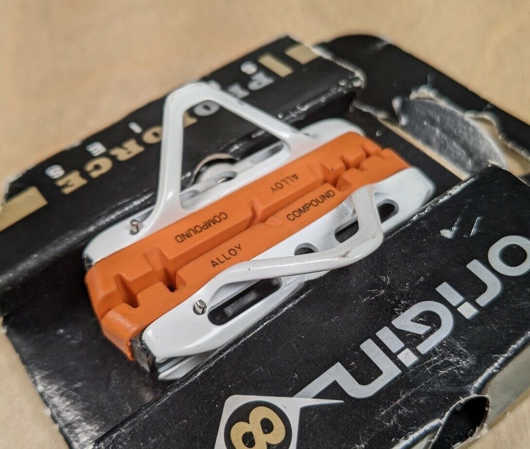 Origin 8 Pro Force Light Cartridge Brake Pads Set - White/Orange - Fresh Stock Dated February 2026