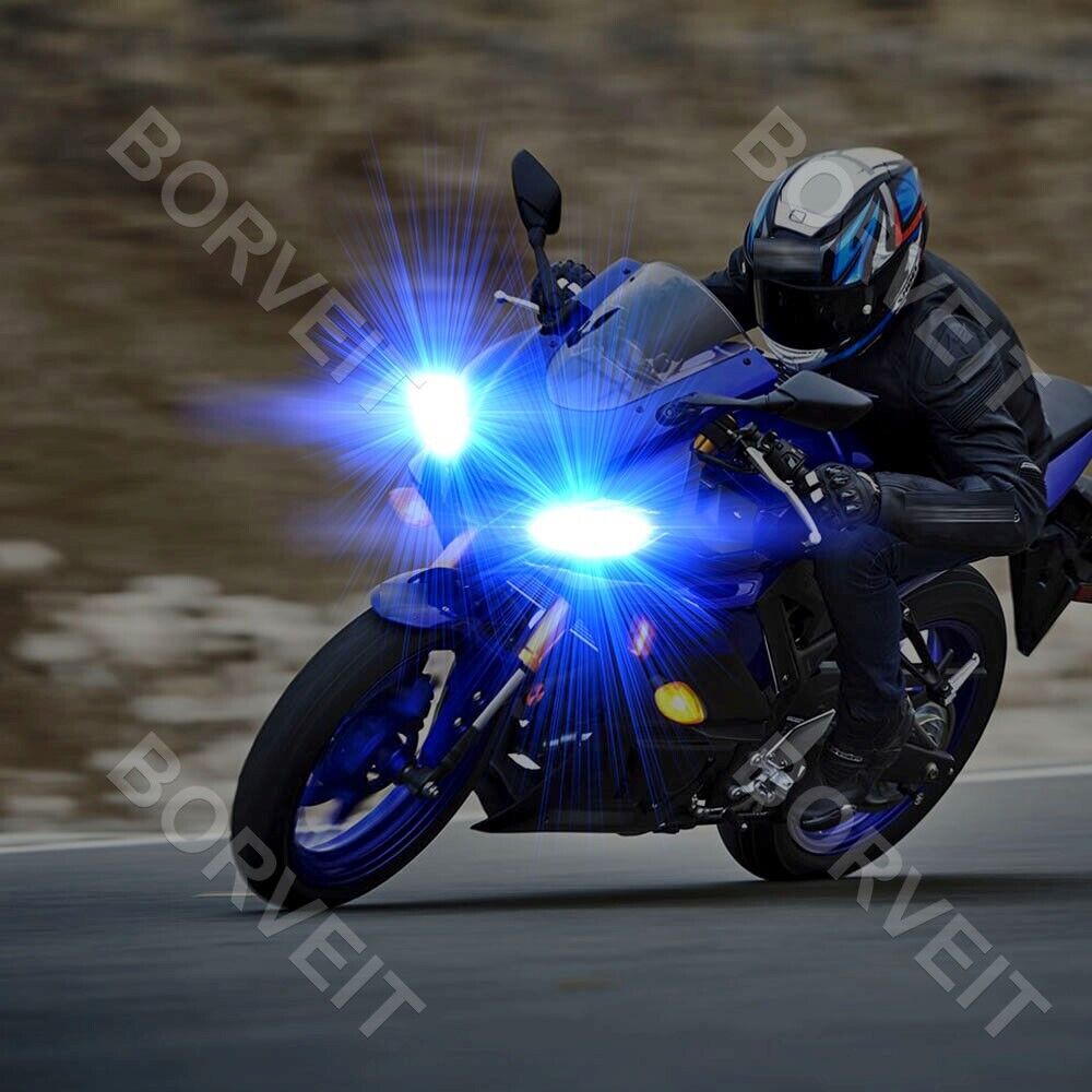 2x H4 80W Bulbs Ice Blue 8000K Headlight For Yamaha YZF R1 2001 2002 2003 YZF-R1 - Fresh Stock Dated February 2026