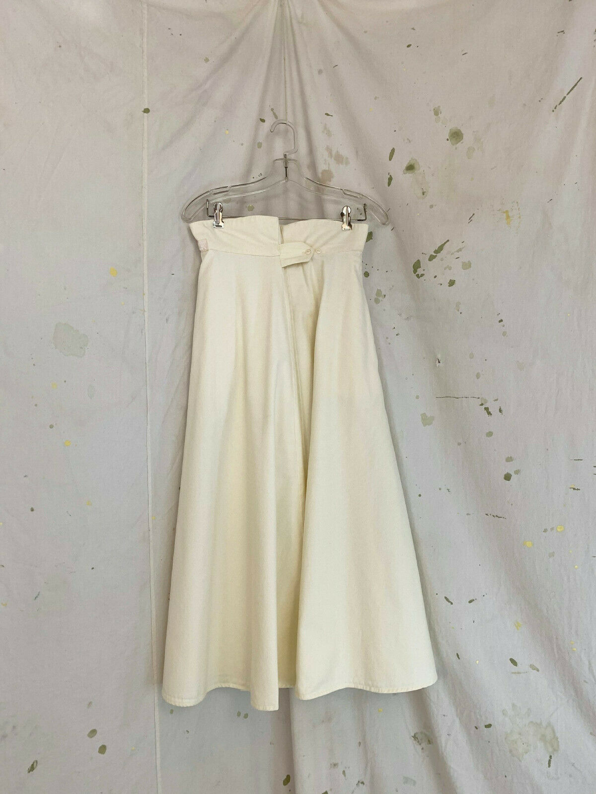 VTG 80s JIMMY'Z PaperBag Waist Cream Cotton Skirt sz S - M RARE / Surf Skate USA - Fresh Stock Dated February 2026