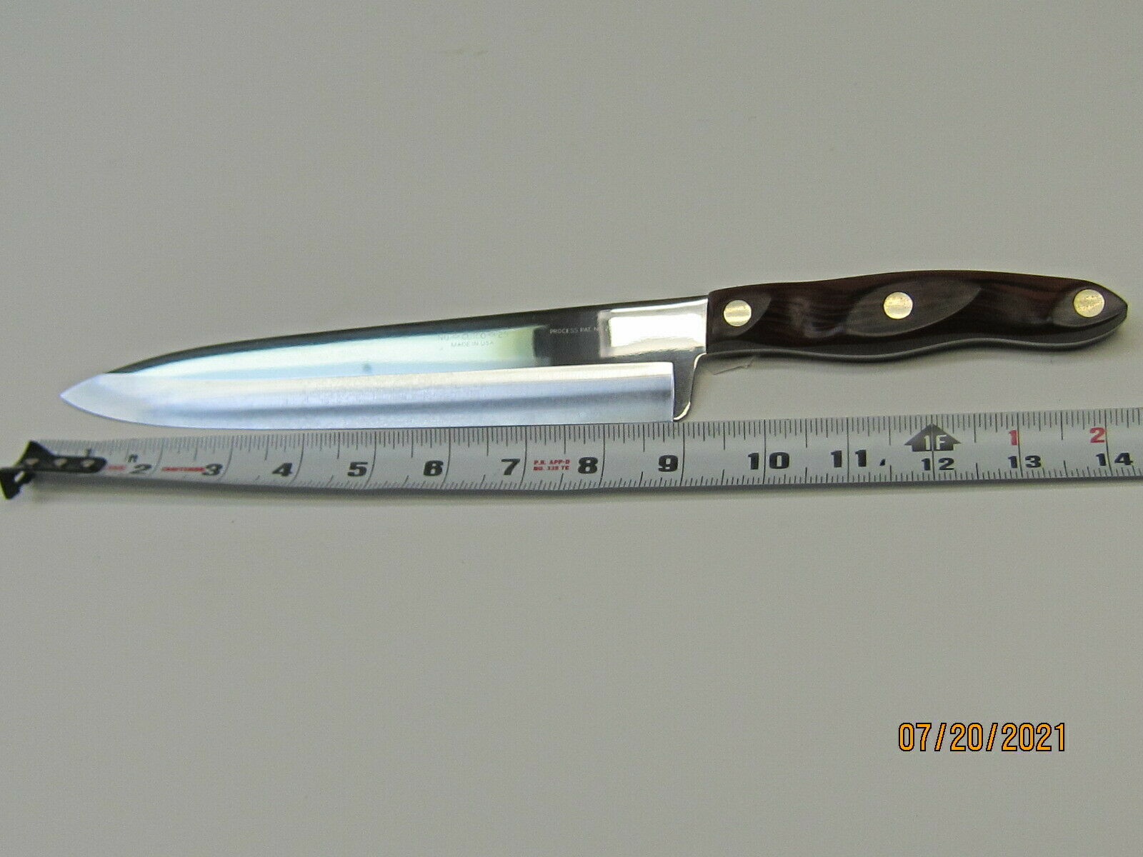 CUTCO NO. 25 CHEF'S KNIFE, EXCELLENT CONDITION, BROWN HANDLE - Fresh Stock Dated December 2025