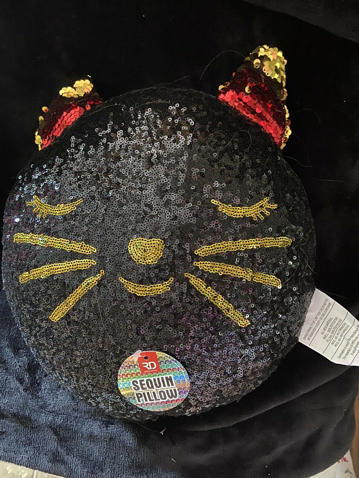 Sequin Blanket, Cat Pillow, Backpack. Sequin Flips From Black To Red/gold Poo 💩 - Fresh Stock Dated February 2026