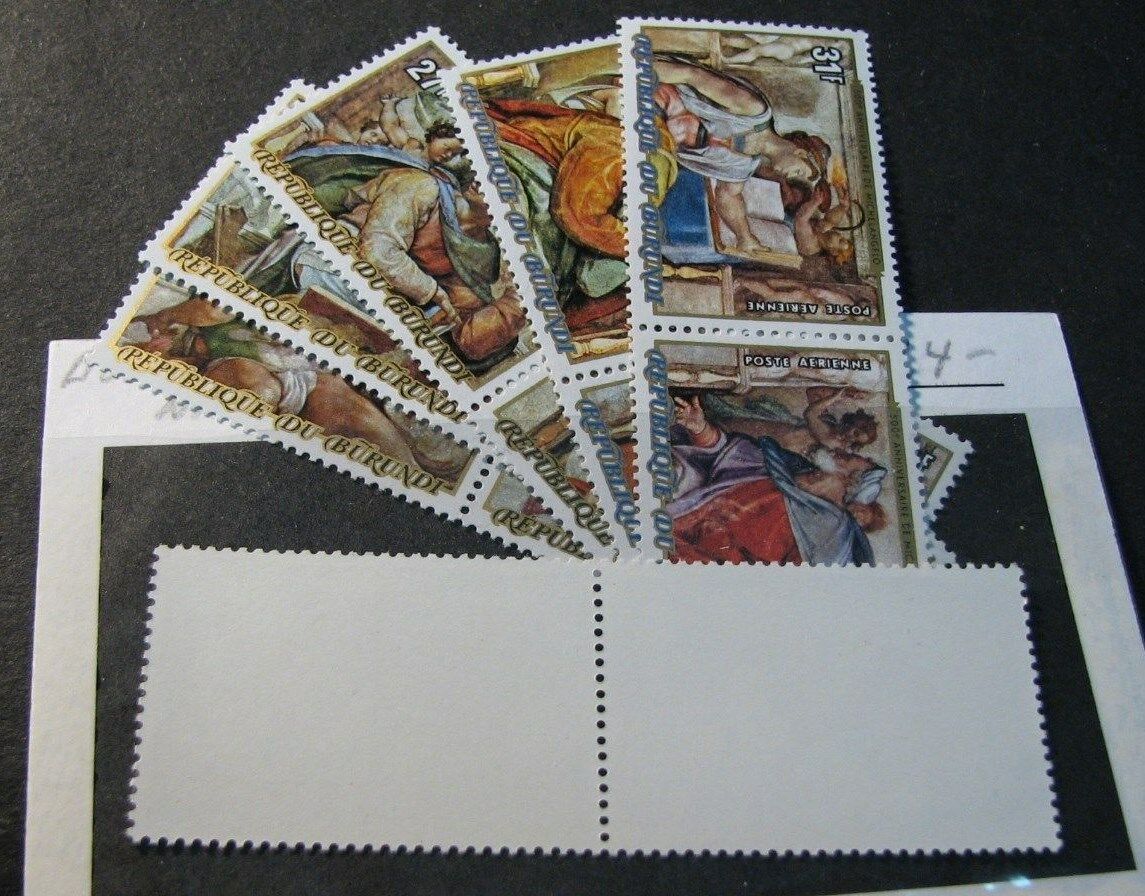 Burundi  Stamp Scott# 485-487,C228-C230 Paintings/Sistine Chapel 1975  MNH  C494 - Fresh Stock Dated December 2025