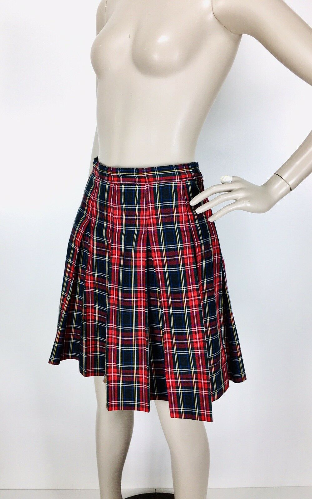 Vintage Dennis Women's Tartan Plaid Pleated School Girl Skirt Size Large USA - Fresh Stock Dated March 2026